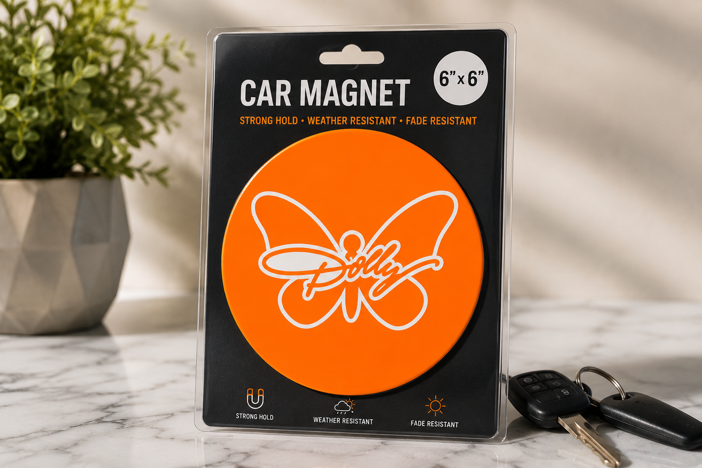 Butterfly Dolly Car Magnet